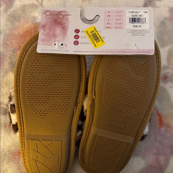 Jessica Simpson Brown Leopard Plush Slippers - Picture 3 of 8